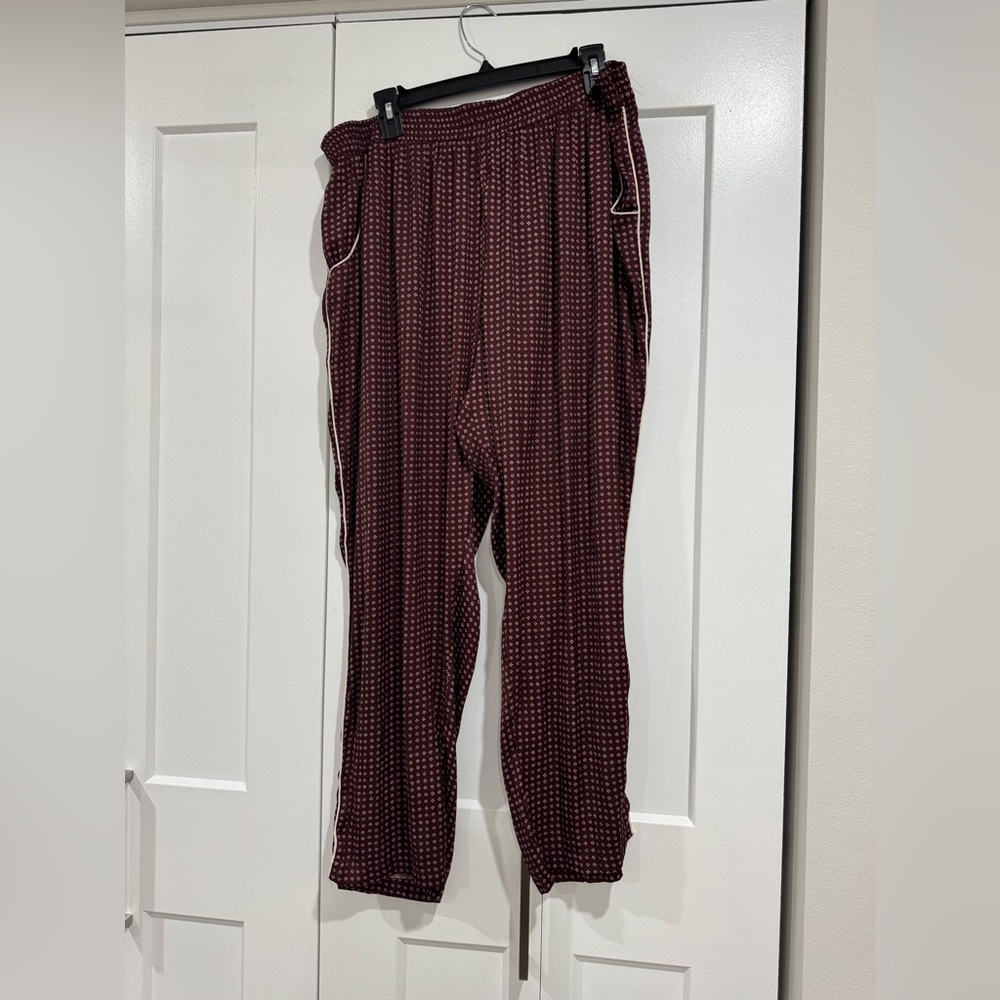 Something Navy Silk Burgundy Pants